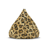 Cozy Animal LEOPARD PRINT Bean Bag Chair Cover - Fun Decor for Kids' Rooms, Game Rooms, Living Room, Lounge - Beige Brown - 2 sizes