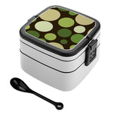 Retro Reusable Bento Lunch Box – Stackable Midcentury Polka Dots Food Box