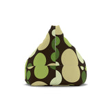 Retro 70s Bean Bag Chair Cover | Cozy Floor Seating in 2 Sizes | Midcentury Modern Decor Gift for Kids Adults | Green Brown Beige