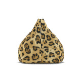Cozy Animal LEOPARD PRINT Bean Bag Chair Cover - Fun Decor for Kids' Rooms, Game Rooms, Living Room, Lounge - Beige Brown - 2 sizes