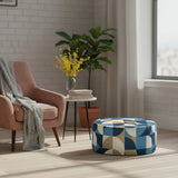 Retro 60s Geometric Bedside Table with Charging Station & Storage