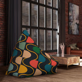 60s Retro Bean Bag Chair Cover -Midcentury Modern Home Decor