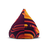 Retro 70s Bean Bag Chair Cover: Orange Mid-Century Modern Floor Seating