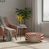 Retro 70s Sunburst Inflatable Ottoman – Midcentury Modern Portable Footstool
