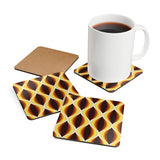 60s Retro Midcentury Coaster Set – Cork Back Drink Coasters (Set of 4)