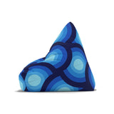 70s Retro Peacock Eye Home Decor Bean Bag Cover – Blue Midcentury Modern Seat