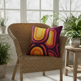 Midcentury Retro 70s Throw Pillow Cover – Vintage Pattern Accent