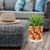 Retro 70s Midcentury Flower Pot - Scandi Style Plant Pot with Wooden Legs