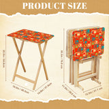 Midcentury TV Tray 4 Tables Set with Rack – Foldable Wooden Snack Tables
