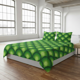Green Peacock Eye Pattern Duvet Cover Set in 4 Sizes - 70s Retro Bedding