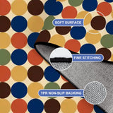 Big Polka Dots 70s Retro Rug 12x9 ft – Midcentury Plush Non-Slip Carpet