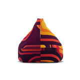 Retro 70s Bean Bag Chair Cover | Cozy Floor Seating in 2 Sizes | Midcentury Modern Decor Gift for Kids Adults | Orange Burgundy Yellow