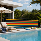 Retro Colors Stripes Balcony Screen – Outdoor Privacy Fence Cover