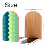 Size diagram of the Green Zigzag bookend: 12 cm wide, 17 cm high, base 10 by 5 cm