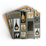 50s Midcentury Corkwood Coaster Set | Atomic Retro Home Decor