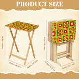 Retro 70s Style Folding TV Trays Set of 4 + Storage Rack Wooden Tables
