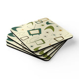 Midcentury Modern Table Coasters – Retro Cork Drink Coasters