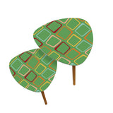 Triangle 50s Retro Tripod Nesting Table Set, Green Geometric