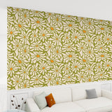 Retro 70s Daisy Stick & Peel Wallpaper: Floral Midcentury Removable Mural
