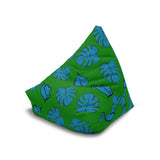 60s Retro Monstera Leaf Bean Bag Chair Cover - Blue Green Midcentury Decor, 2 sizes