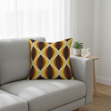 Retro 70s Cushion Cover – Midcentury Geometric Pillow Case Decor