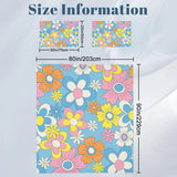 Retro 70s Flower Pattern Duvet Cover Set: Pastel Colors Floral Bedding