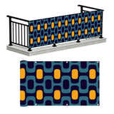 Retro 70s Double Duvet Cover Set: Midcentury Blue Yellow Microfiber Bedding