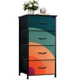 Midcentury Modern Steel Frame Fabric Storage Cabinet - 70s Retro Dresser