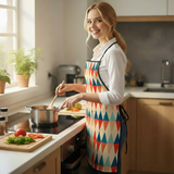 Atomic Retro 60s Print Apron with Front Pocket – Midcentury Kitchen Style