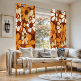 70s Flower Power Blackout Panels: Midcentury Retro Curtains