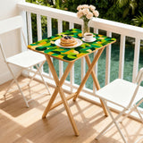 Retro Green Wooden Folding TV Side Tables with Storage Stand – Set of 4