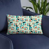 1950s Atomic Cat Retro Throw Pillow Midcentury Cushion Home Decor - retro pillow