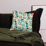 1950s Atomic Cat Retro Throw Pillow Midcentury Cushion Home Decor - 18″×18″ - retro pillow