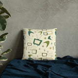 1960s Atomic Retro Pattern Premium Throw Pillow - retro pillow