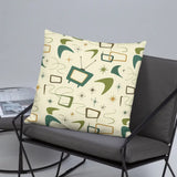 1960s Atomic Retro Pattern Premium Throw Pillow - retro pillow