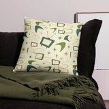 1960s Atomic Retro Pattern Premium Throw Pillow - retro pillow
