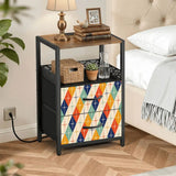 1960s Midcentury Modern Retro Nightstand with USB & AC Outlets - retro bedside table