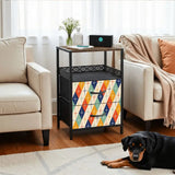 1960s Midcentury Modern Retro Nightstand with USB & AC Outlets - retro bedside table