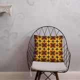 1960s RETRO THROW PILLOW Midcentury Style Orange Brown Yellow Home Decor - retro pillow