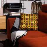 1960s RETRO THROW PILLOW Midcentury Style Orange Brown Yellow Home Decor - retro pillow
