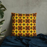 1960s RETRO THROW PILLOW Midcentury Style Orange Brown Yellow Home Decor - retro pillow