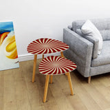 1970s Retro Nesting Coffee Table Set: Midcentury Sunburst Side Tables - One Size - retro nesting tables