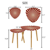 1970s Retro Nesting Coffee Table Set: Midcentury Sunburst Side Tables - One Size - retro nesting tables