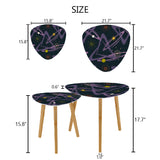 Triangle 60s Retro Tripod Nesting Table Set, Space Pattern