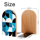 Size diagram of the Blue Geometric bookend: 12 cm wide, 17 cm high, base 10 by 5 cm