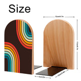 Size diagram of the Rainbow Arcs bookend: 12 cm wide, 17 cm high, base 10 by 5 cm