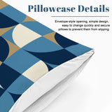 Retro 60s Geometric Twin Duvet Cover Set: Midcentury Modern Bedding 55"x79"