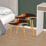 Triangle 60s Retro Tripod Nesting Table Set, Rainbow Black