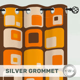 Multi Sizes 70s Grommet Curtains: Midcentury Modern Blackout Drapes