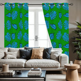 Retro 70s Monstera Leaf Blackout Curtains: Mid-Century Modern Decor
